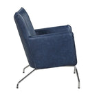 Somette Blue Accent Chair with Steel Frame