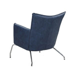 Somette Blue Accent Chair with Steel Frame