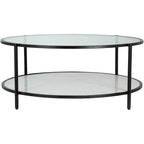 Alecsis Glass Round Coffee Table - 14H x 36W x 36D