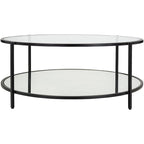 Alecsis Glass Round Coffee Table - 14H x 36W x 36D