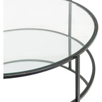 Alecsis Glass Round Coffee Table - 14H x 36W x 36D