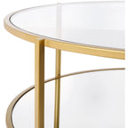 Alecsis Glass Round Coffee Table - 14H x 36W x 36D