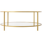 Alecsis Glass Round Coffee Table - 14H x 36W x 36D