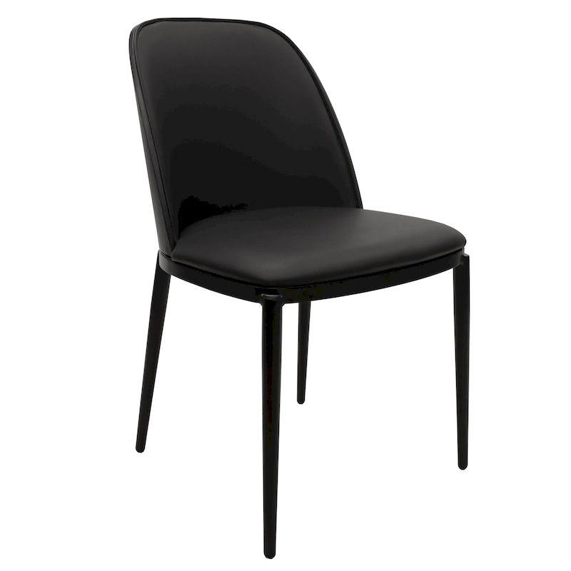LeisureMod Tule Dining Side Chair with Upholstered Seat and Back