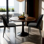 LeisureMod Tule Dining Side Chair with Upholstered Seat and Back