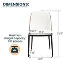 LeisureMod Tule Dining Side Chair with Upholstered Seat and Back