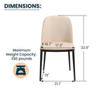 LeisureMod Tule Dining Side Chair with Upholstered Seat and Back
