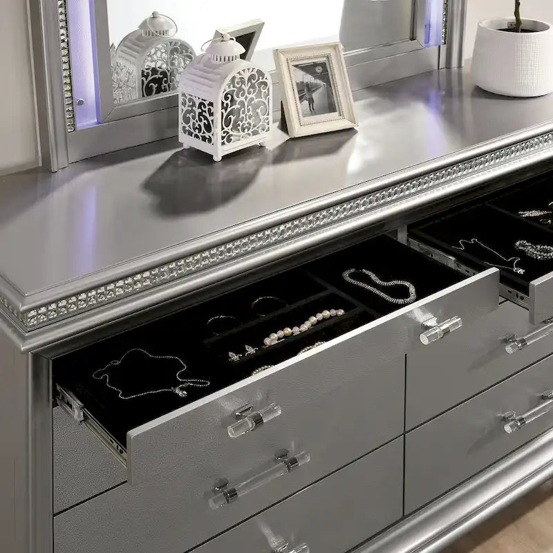 Xian Contemporary 56-inch Wide 8-Drawer Solid Wood Dresser by Furniture of America