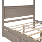 Full Size Wood Canopy Bed with two Drawers