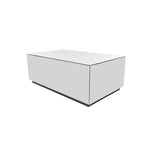 Glass Mirrored Rectangle Coffee Table with Elevated Base - Silver - Roche River Decor - 28Wx47Lx18H