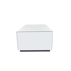 Glass Mirrored Rectangle Coffee Table with Elevated Base - Silver - Roche River Decor - 28Wx47Lx18H