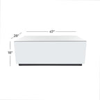 Glass Mirrored Rectangle Coffee Table with Elevated Base - Silver - Roche River Decor - 28Wx47Lx18H