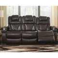 Warnerton Chocolate Brown Faux Leather Power Reclining Sofa - 84 W x 38 D x 44 H