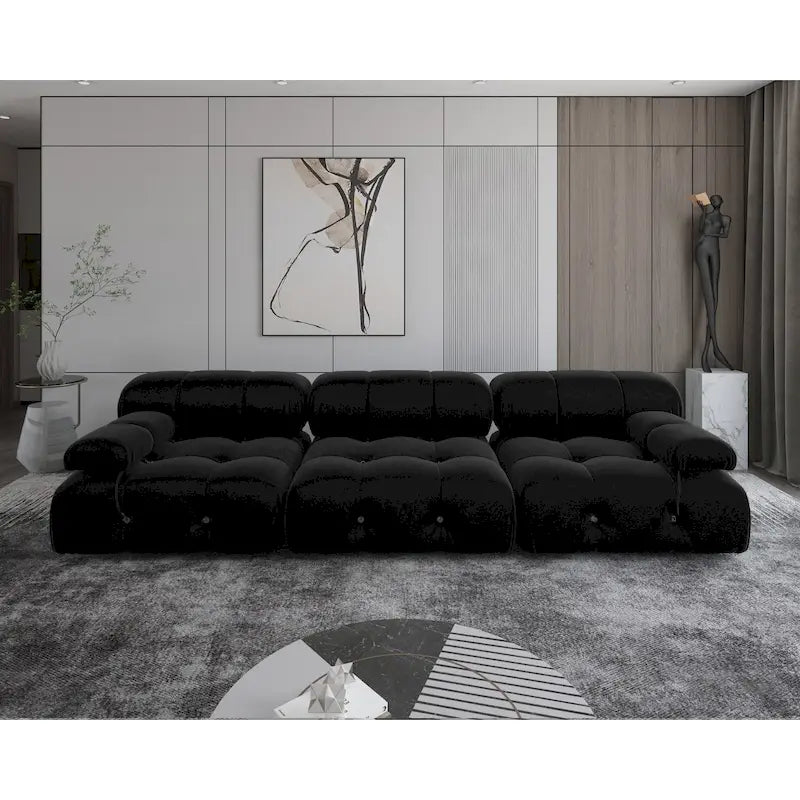 Velvet 3-seater Reversible Modular Sofa