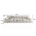 Velvet 3-seater Reversible Modular Sofa