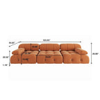 Velvet 3-seater Reversible Modular Sofa