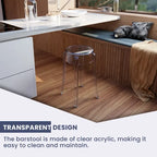 LeisureMod 18 in. High Backless Acrylic Counter Stool with Round Seat and Foot Rest - 18.1