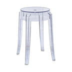 LeisureMod 18 in. High Backless Acrylic Counter Stool with Round Seat and Foot Rest - 18.1