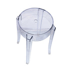 LeisureMod 18 in. High Backless Acrylic Counter Stool with Round Seat and Foot Rest - 18.1