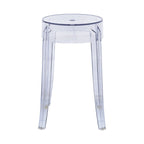 LeisureMod 18 in. High Backless Acrylic Counter Stool with Round Seat and Foot Rest - 18.1