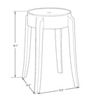 LeisureMod 18 in. High Backless Acrylic Counter Stool with Round Seat and Foot Rest - 18.1