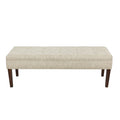 Casual Beige Upholstered Living Room Bench
