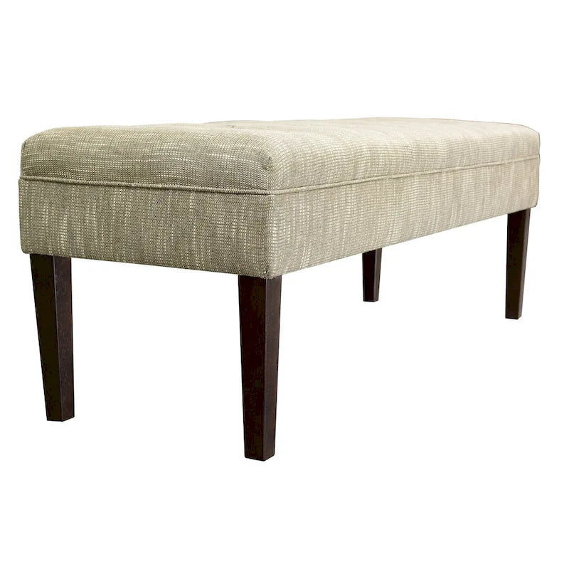 Casual Beige Upholstered Living Room Bench