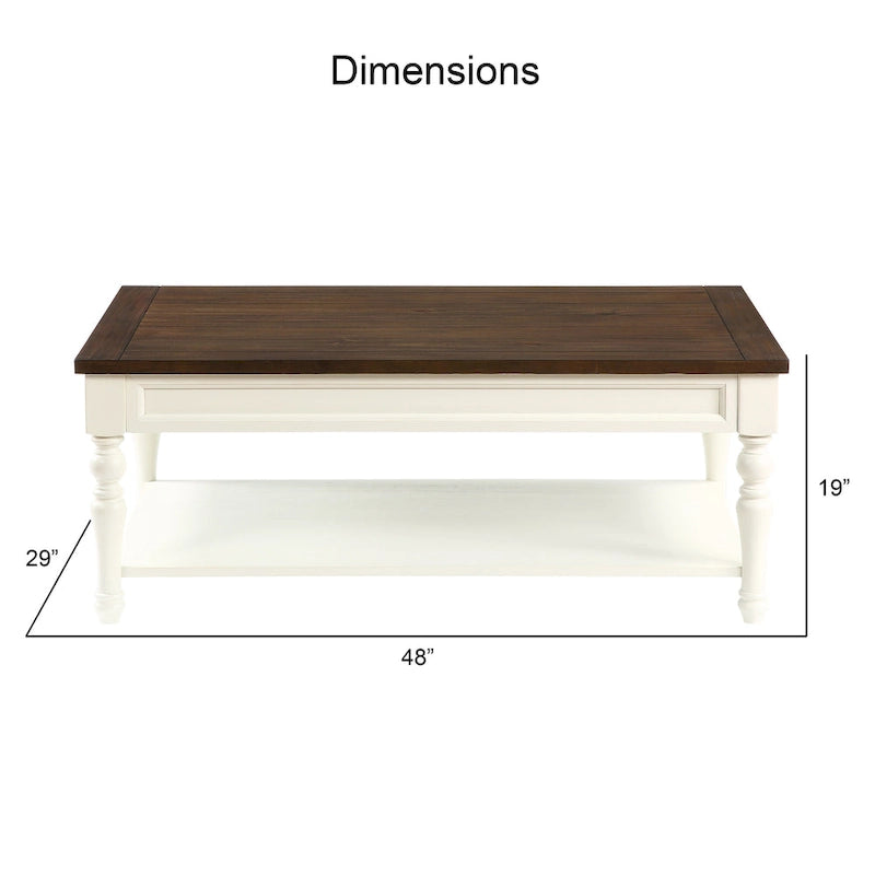 Steve Silver Jillian Ivory and Mocha Wood 3-piece Occasional set