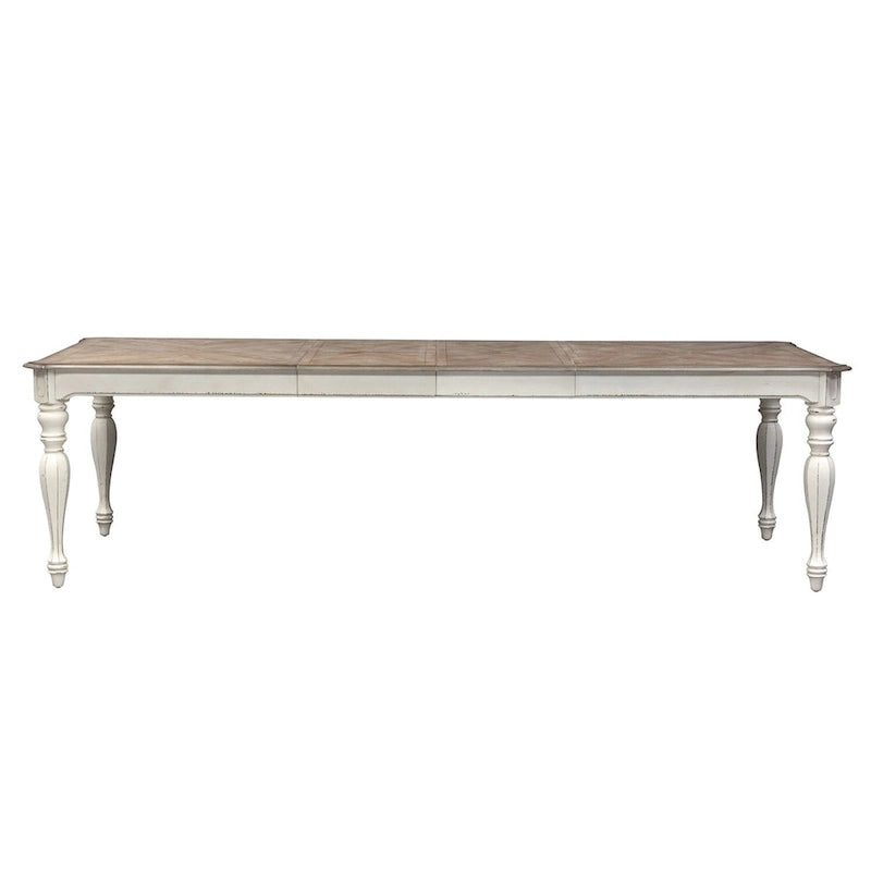 Magnolia Manor Antique White Weathered Bark Rectangular Leg Table - Antique White