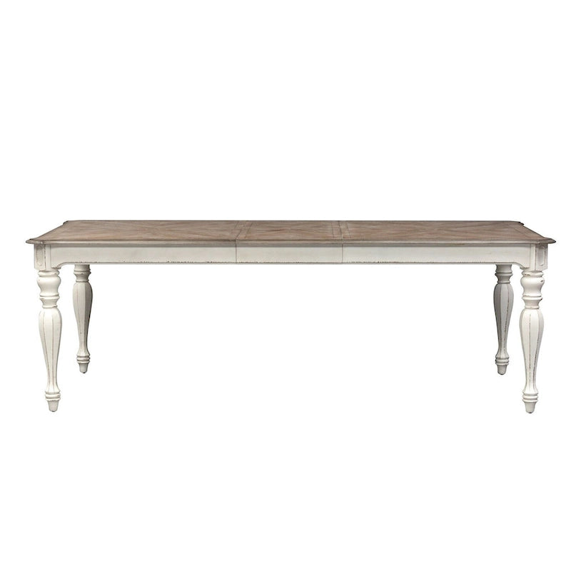 Magnolia Manor Antique White Weathered Bark Rectangular Leg Table - Antique White