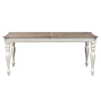 Magnolia Manor Antique White Weathered Bark Rectangular Leg Table - Antique White