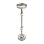 Glam Round Martini Pedestal SideTable, Antique Silver