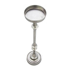 Glam Round Martini Pedestal SideTable, Antique Silver