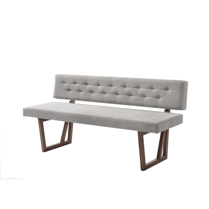 Modrest Jordan Modern Grey & Walnut Dining Bench