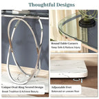 Myhozm 43.3 inches Console Table with Geometric Base, Modern Sofa Table for Entryway, Living Room