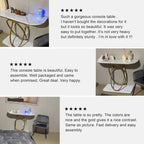 Myhozm 43.3 inches Console Table with Geometric Base, Modern Sofa Table for Entryway, Living Room