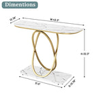 Myhozm 43.3 inches Console Table with Geometric Base, Modern Sofa Table for Entryway, Living Room