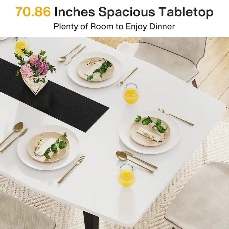 70.86 Inches Industrial Dining Table for 6-8 People