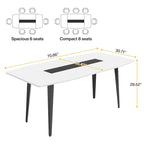70.86 Inches Industrial Dining Table for 6-8 People