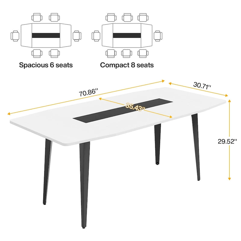 70.86 Inches Industrial Dining Table for 6-8 People