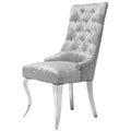 Ice Velvet Button Tufted Dining Chair High Wingback