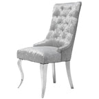 Ice Velvet Button Tufted Dining Chair High Wingback