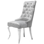 Ice Velvet Button Tufted Dining Chair High Wingback