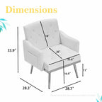 Velvet Accent Chair, Comfy Tufted Upholstered Armchair, Gold Legs - 28.7W