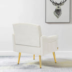 Velvet Accent Chair, Comfy Tufted Upholstered Armchair, Gold Legs - 28.7W
