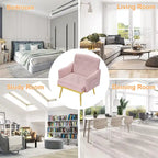 Velvet Accent Chair, Comfy Tufted Upholstered Armchair, Gold Legs - 28.7W