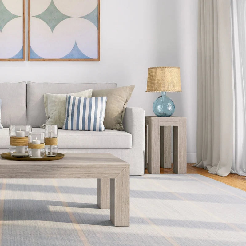 Plank and Beam Modern Rectangular Side Table - 25