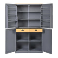 40.2x20x71.3 High Freestanding Kitchen Pantry Large Cupboard Storage Cabinet with 2 Drawers 2 Adjustable Shelves 8 Door Shelves