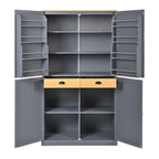40.2x20x71.3 High Freestanding Kitchen Pantry Large Cupboard Storage Cabinet with 2 Drawers 2 Adjustable Shelves 8 Door Shelves