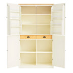 40.2x20x71.3 High Freestanding Kitchen Pantry Large Cupboard Storage Cabinet with 2 Drawers 2 Adjustable Shelves 8 Door Shelves